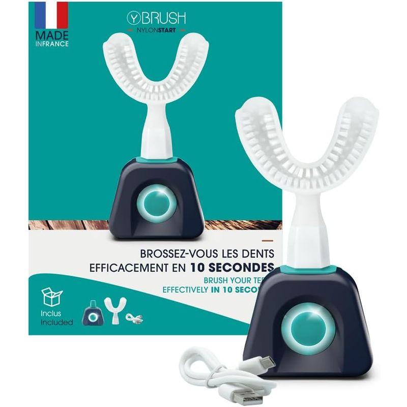 Y-Brush ワイブラシ ナイロンスタート大人用 フランス生まれの 時短電動歯ブラシ 音波歯ブラシ 音波式 充電式 防水 Y字型ブラシ U Brush ワイブラシ ナイロンスタート大人用 フランス生まれの 時短電動歯ブラシ 音波歯ブラシ 音波式 充電式 防水 Y字型ブラシ