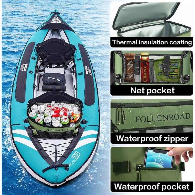 Folconroad カヤッククーラー 防水カヤックシートバッククーラー カヤック用 ダブルショルダーストラップ付き カヤックアクセサリー カヤッククーラー 防水カヤックシートバッククーラー カヤック用 ダブルショルダーストラップ付き カヤックアクセサリー