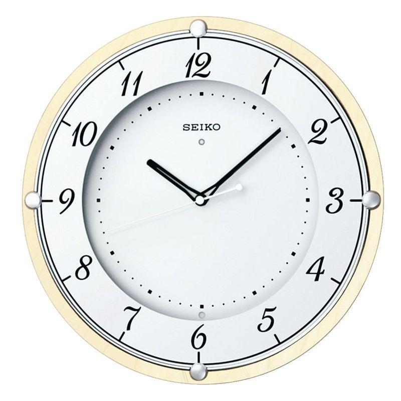 セイコークロック(Seiko Clock) 掛け時計 天然色木地 本体サイズ:33.0×33.0×6.8cm ネイチャーサウンド 12種類