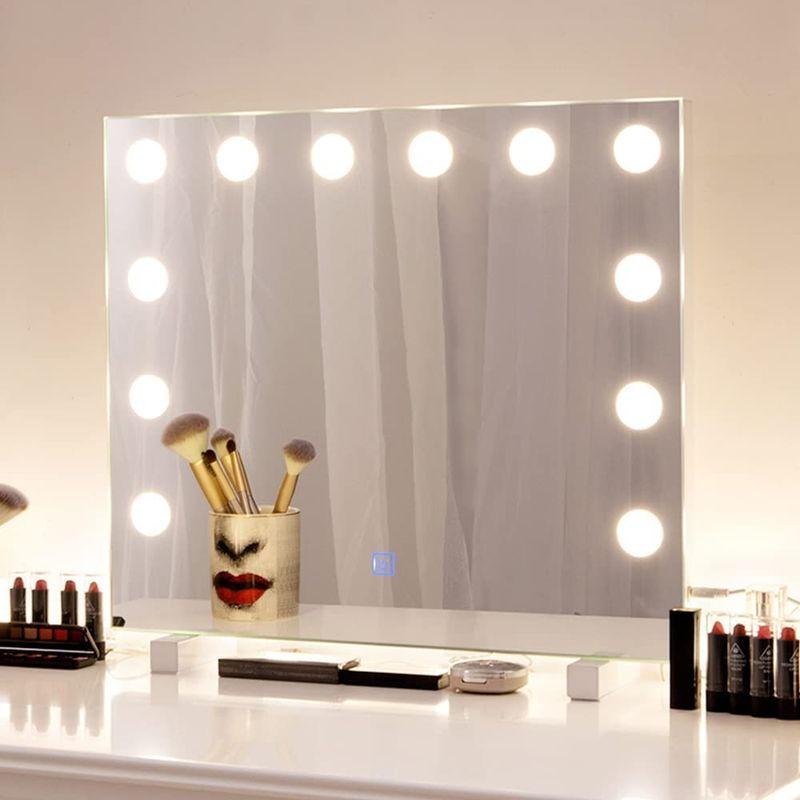 超歓迎 Fancii LED 化粧鏡 プレミアムメイクミラー 3ライト設定 金属女優ミラー、3色調光 コードレス 充電式 スタンド卓上鏡 (Vera  通販