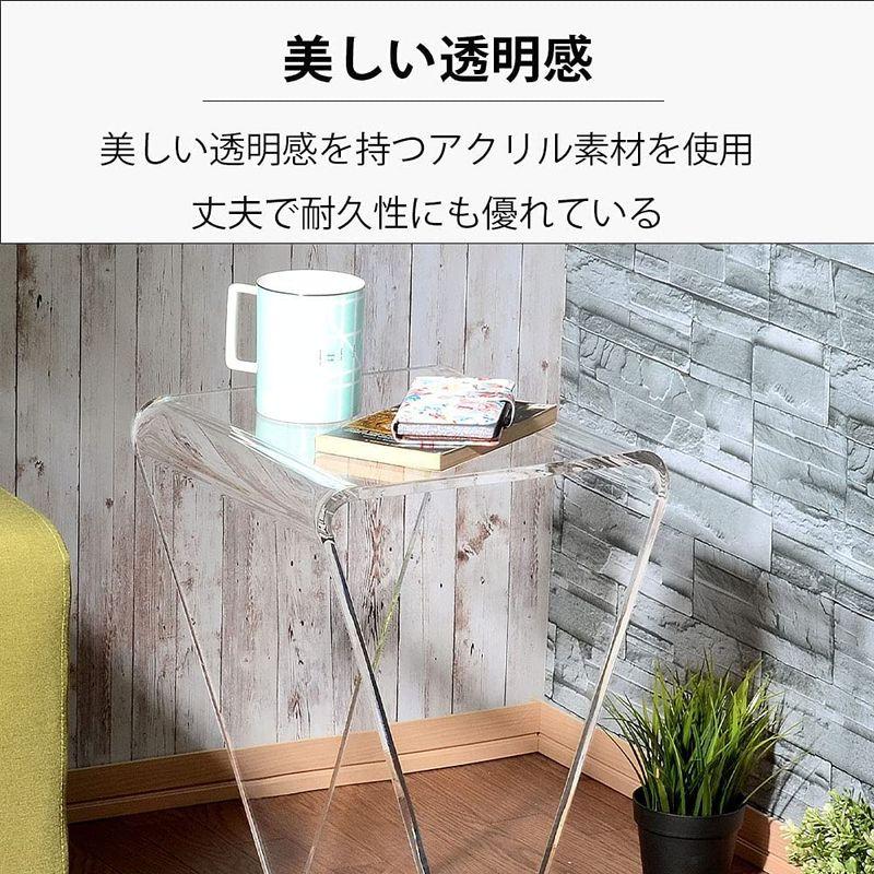 テーブル Kuai サイドテーブル 全3色・3タイプ アクリル Ω字型 高さ50cm