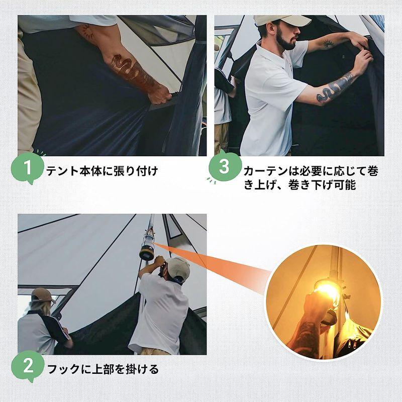 KingCamp ハガン宮殿 インナーテント テントの寝室 4人用 良い睡眠とプライバシーを確保 防虫 通気 遮光生地 ブラック アウトドア、釣り、旅行用品 アウトドア、キャンプ、登山 XUR2333268352(20926円)