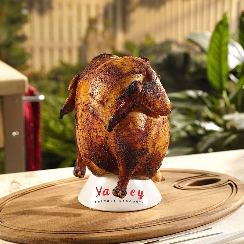 VANKEY セラミックビール缶チキンホルダー グリル用 セラミック ノンスティック垂直チキンロースター オーブンや燻製器用 バーベキューア セラミックビール缶チキンホルダー グリル用 セラミック ノンスティック垂直チキンロースター オーブンや燻製器用 バーベキューア