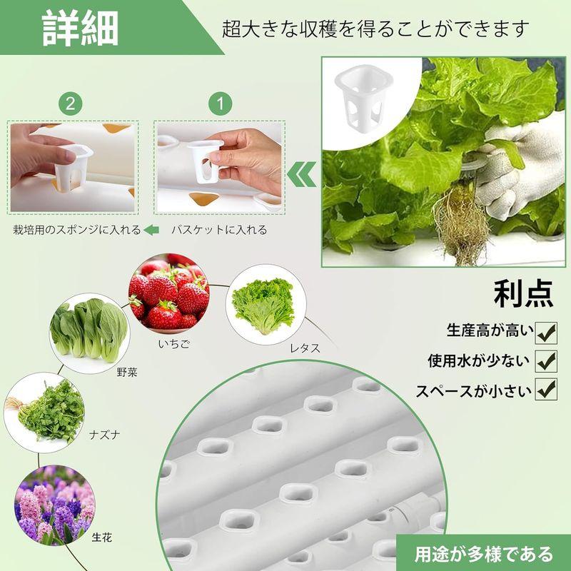 2023進化版LAPOND 水耕栽培システム 4列3層 食品級PVC-U管水耕栽培キット 108穴 水耕栽培植物用 無土壌栽培 セット 自動 水耕栽培システム 4列3層 食品級PVC U管水耕栽培キット 108穴 水耕栽培植物用 無土壌栽培 セット 自動