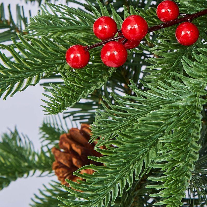 クリスマスツリー 枝大幅増量タイプ 松ぼっくり付き、赤い実付き、おしゃれな クリスマスツリー 180CM KSBM - 3