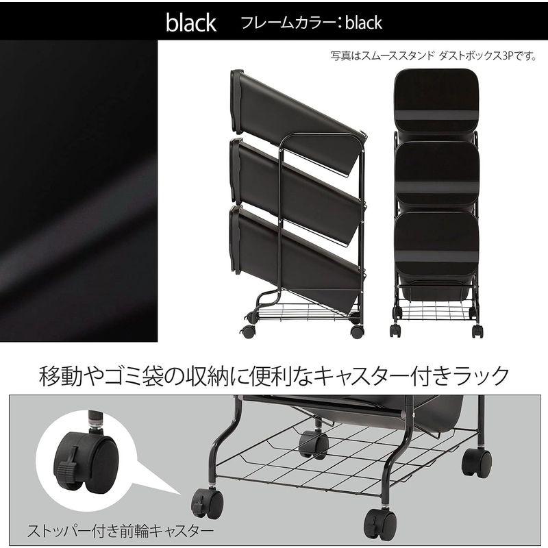 リス 分別 ゴミ箱 smooth スタンドダストボックス5段 ブラック 95L 