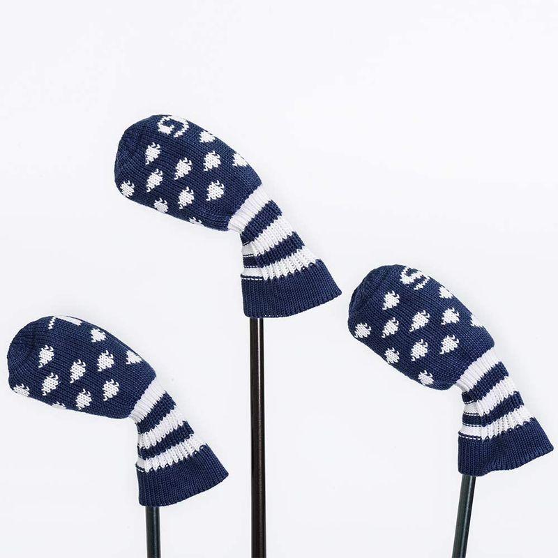 Sunbro Golf ニットヘッドカバー アイアンカバーゴルフ ウェッジカバー ヘッドカバーゴルフ 11枚/7枚入り ネイビー (アイアン Golf ニットヘッドカバー アイアンカバーゴルフ ウェッジカバー ヘッドカバーゴルフ 11枚/7枚入り ネイビー アイアン