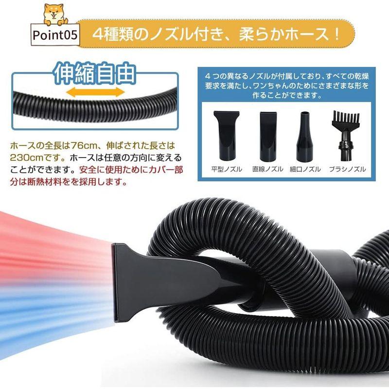 Petmoon ペットドライヤー ペットヘアードライヤー ブロワー 無段階速度制御 送風機 4つのノズル付き 風速、温度調整可能 強いブロー ペット用品、生き物 鳥用品 お手入れ用品 CEG1366559555(12266円)