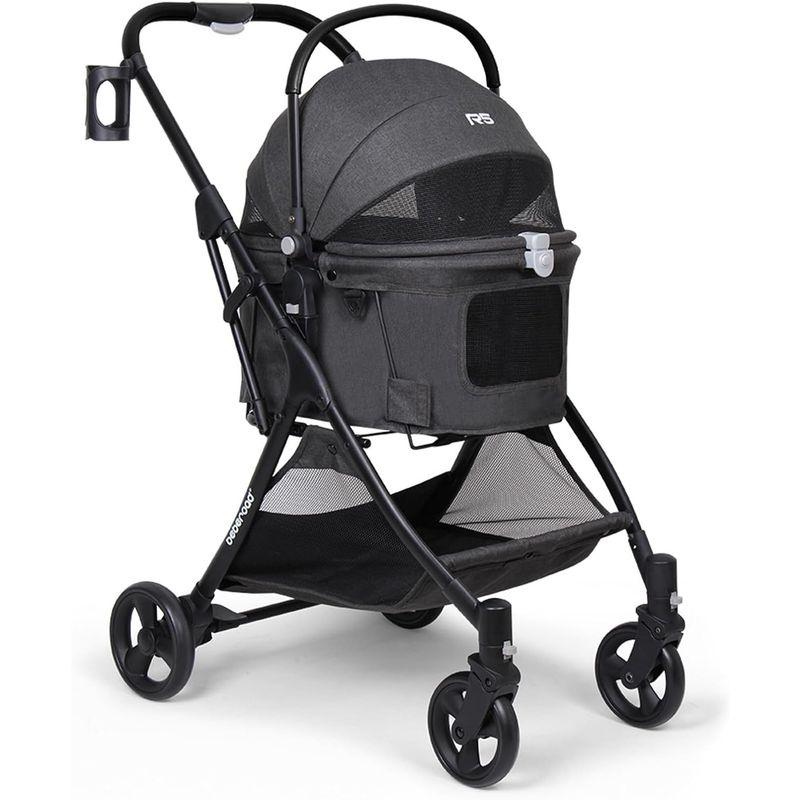 Beberoadペットカート ペットバギー 多機能折りたたみ式猫小型犬ペットベビーカー 取り外し可能なバスケット 金属製のハンドル 3way ペットバギー 多機能折りたたみ式猫小型犬ペットベビーカー 取り外し可能なバスケット 金属製のハンドル 3way