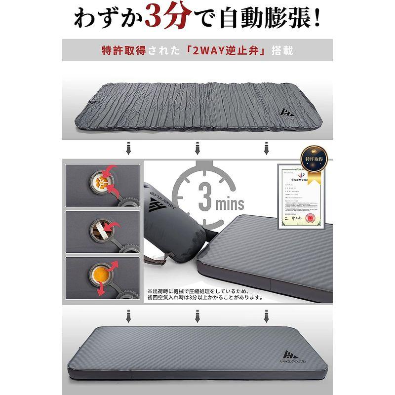 Hikenture インフレーターマット 車中泊マット 波状ウレタン キャンプマット 自動膨張 特大バルブ インフレータブルマット 耐水加工 インフレーターマット 車中泊マット 波状ウレタン キャンプマット 自動膨張 特大バルブ インフレータブルマット 耐水加工