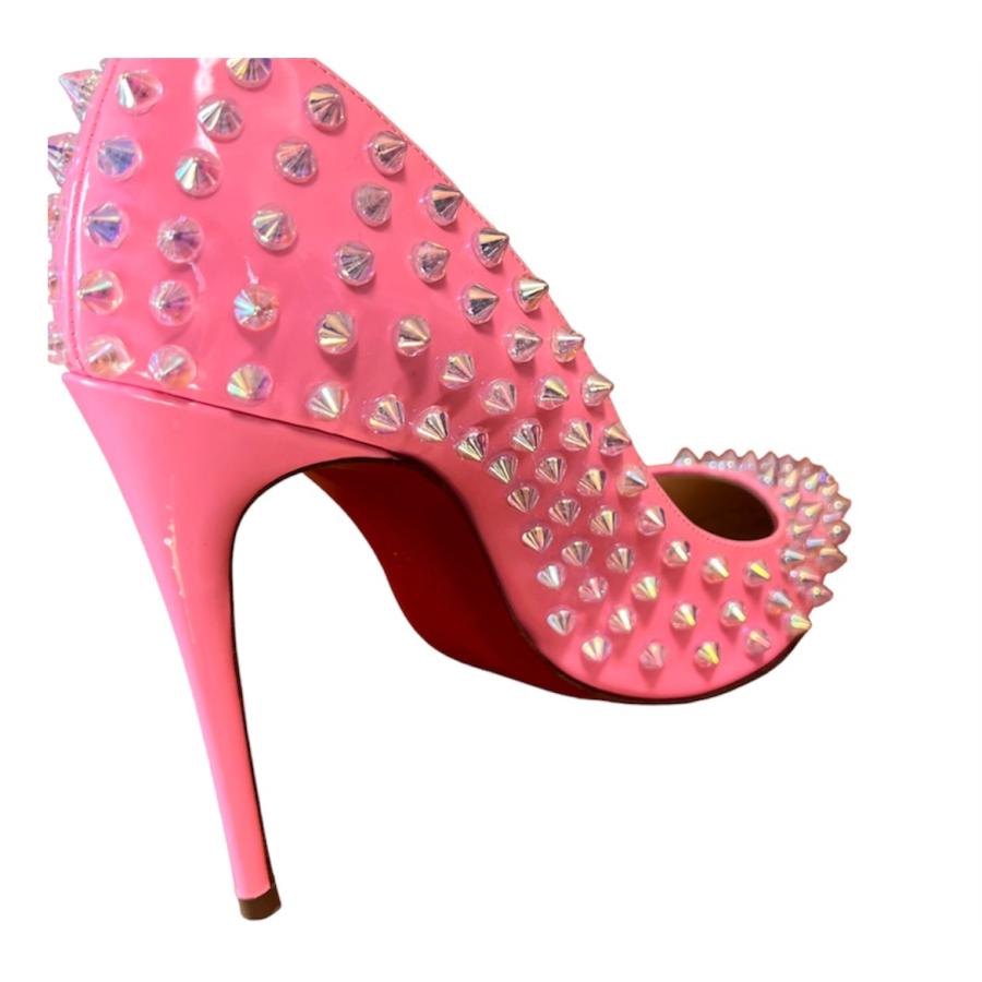 Christian Louboutin フラットパンプス ピンク スタッズ Christian Louboutin フラットパンプス ピンク スタッズ