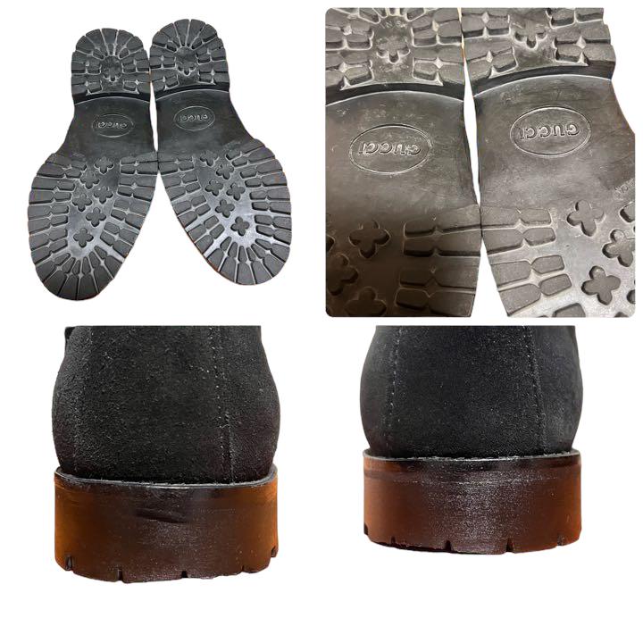グッチ モカシン ハイカット ホースビット 黒 スエード 36 C 