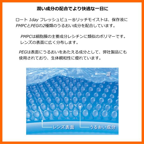ロートワンデーフレッシュビューリッチモイスト UVカット 高含水率 お徳用 90枚入り コンタクトレンズ 近視用 遠視用 | フレッシュビュー | 02