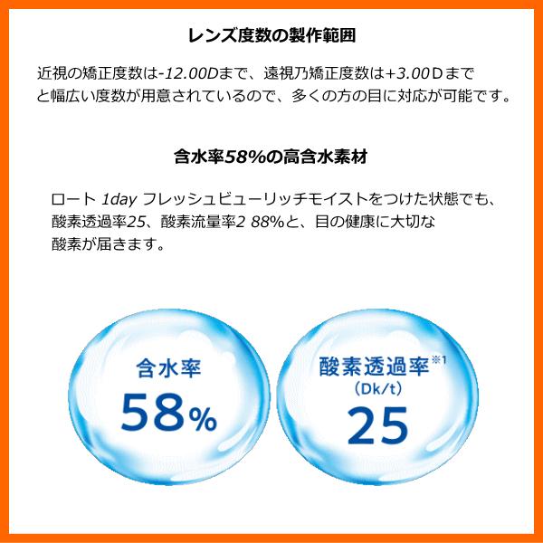 ロートワンデーフレッシュビューリッチモイスト UVカット 高含水率 お徳用 90枚入 2箱セット コンタクトレンズ 近視用 遠視用 | フレッシュビュー | 04