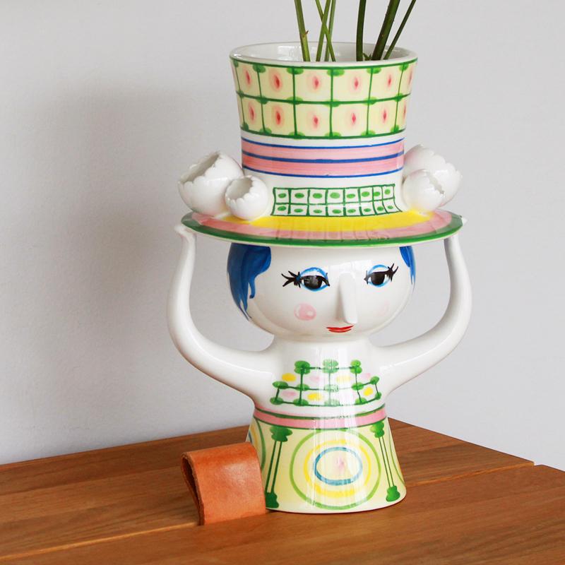 Bjorn Wiinblad ビヨン・ヴィンブラッド Lady with Hat フラワーベース 