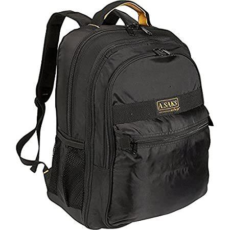 A. SAKS Deluxe Expandable Laptop Backpack, Black/Yellow