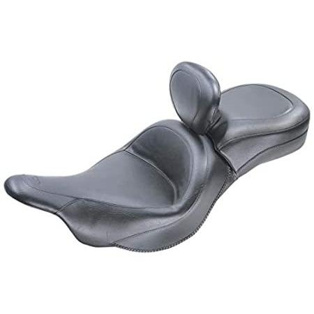 Mustang Motorcycle Seats Wide Touring Two-Piece Seat with Driver Backrest -