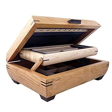 手作り天然チェリーメープル木製ジュエリーボックス