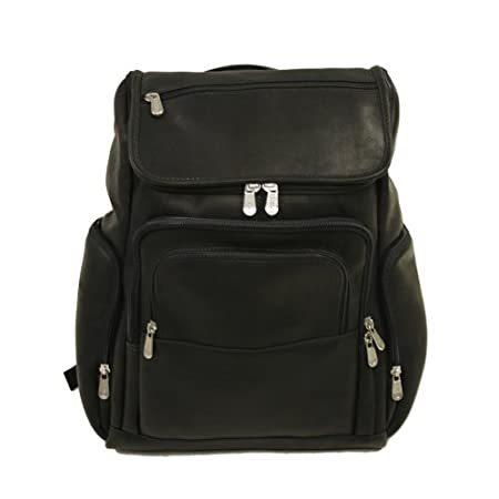 Piel Leather 2834-BLK Multi-Pocket Laptop Backpack - Black