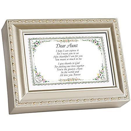 Dear Auntシャンパンシルバー音ボックス/ジュエリーボックスPlays You Light Up My Life : Cottage Garden Greatest Grandmotherシャンパン