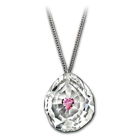 スワロフスキーネオンピンクハートペンダント。