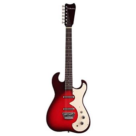 人気沸騰ブラドン 1449-RSFB Classic Silvertone Solid-Body エレキギ Burst Flake Red/Silver エレキギター, エレキギター