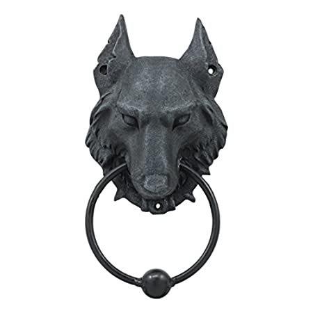 WOLF　MOONLIT　GARGOYLE　DOOR　RING　METAL　BALL　KNOCKER　KNOCKER　SCULPTURE