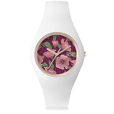 Ice-Watch - Ice-Flower - Poppy - White/Wine Unisex(43mm) Silicone Watch Ice-Watch - ICE flower Poppy fields - Women\u0027s white watch with