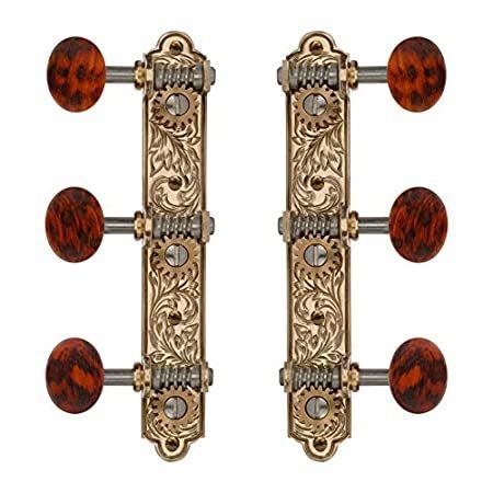 Waverly 3-on-Plate Guitar Tuning Machines for Slotted Pegheads, Snakewood K