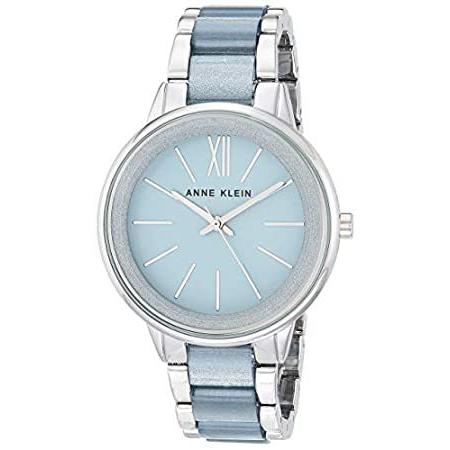 Anne Klein Women's AK/1413LBSV Silver-Tone and Light Blue Resin Bracelet Wa