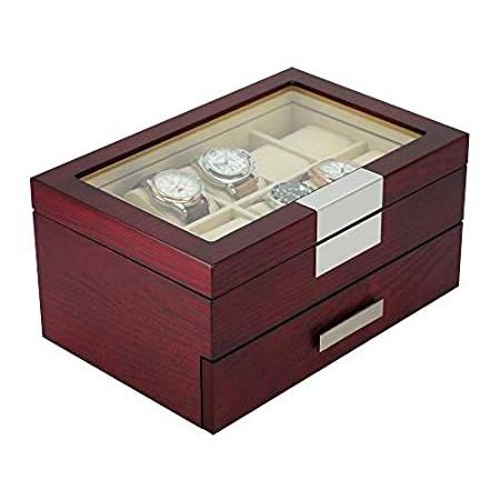 DecoreBay エグゼクティブチェリーオークウッド 20スロット 腕時計ボックスとジュエリーボックス収納 (ダーリング)