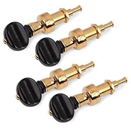 Five-Star Banjo Tuning Pegs, Gold with Ebony Knobs, Set of