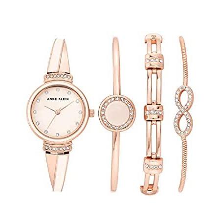 Anne Klein Women's Premium Crystal Accented Watch and Bracelet Set, AK/3578