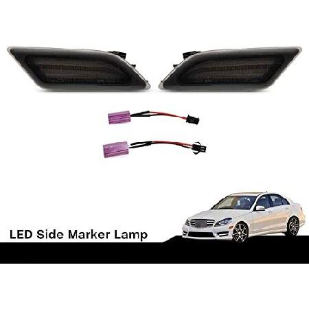 小売店 Smoke Lens White Full LED Front Side Marker Light Kit for 2012 2013 2014 Mercedes Benz Pre-LCI W204 LCI C250 C300 C350 C63 AMG Coupe Base Sedan 4-Door