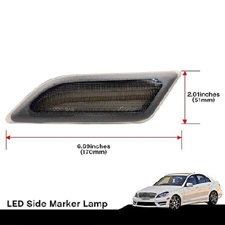 小売店 Smoke Lens White Full LED Front Side Marker Light Kit for 2012 2013 2014 Mercedes Benz Pre-LCI W204 LCI C250 C300 C350 C63 AMG Coupe Base Sedan 4-Door