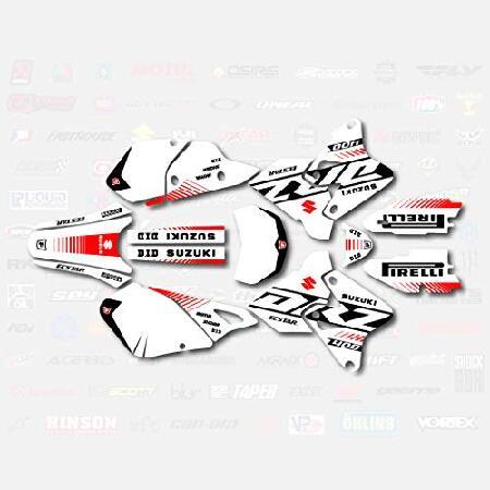 並行輸入品 White Red Black Rise Racing Graphics Decal Kit fits Suzuki Drz400 ...