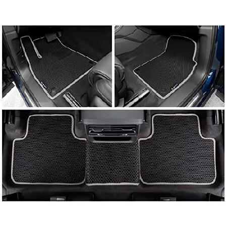 CLIM　ART　Honeycomb　Custom　Woman,　for　＆　2nd　Fit　Floor　for　Row,　Liner,　Mats　T　Mats　Car　Car　Q7　Accessories　2017-2023,　All-Weather,　1st　Man　＆　Audi　Floor