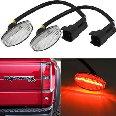 並行輸入品 F150 Rapt0r LED Side Marker Lamps for 2010 2011 2012 2013 2014 Ford F150 SVT Rapt0r Pick Up Back Rear Side Marker Lights F-150 Clear Lens | 