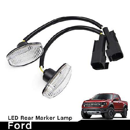 並行輸入品 F150 Rapt0r LED Side Marker Lamps for 2010 2011 2012 2013 2014 Ford F150 SVT Rapt0r Pick Up Back Rear Side Marker Lights F-150 Clear Lens |  | 02