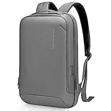 Markryden スリムラップトップバックパック USB充電ポート付き 防水 学校 旅行 仕事用バックパック 軽量 ビジネスバッグ 15.6インチの