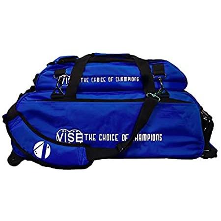 Vise Three Ball Tote Roller Bowling Bag with Shoe Pouch Blue 