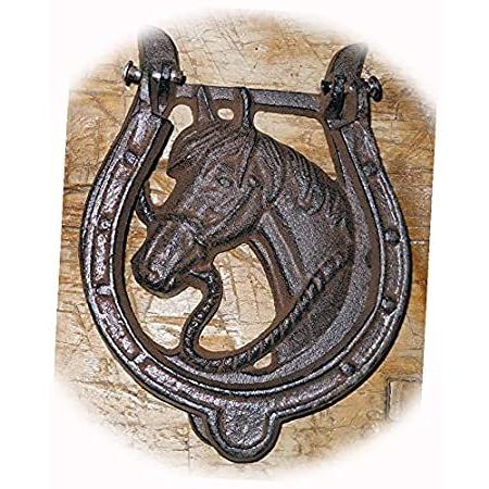 New Cast Iron Antique Style Rustic Horse Head Door Knocker Western Cowboy H
