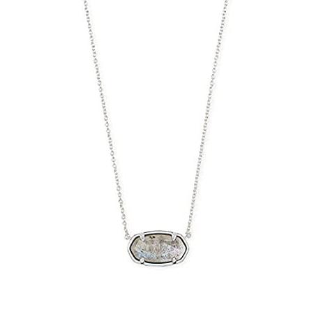 Kendra Scott Elisa Pendant Necklace in Sterling Silver, Grey Labradorite, F