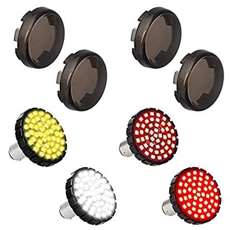 QUASCO 1157 Front Rear Turn Signals 2 inch Bullet Led Blinkers with Smoked