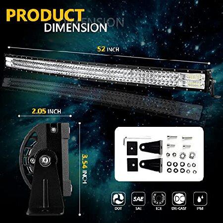 銀座 Uysoo 52Inch LED Light Bar Curved 785W Triple Row 78000LM Flood Spot Combo Beam 12V Led Bar Driving Lights Boat Lights Led Off Road Light Bars with Sw