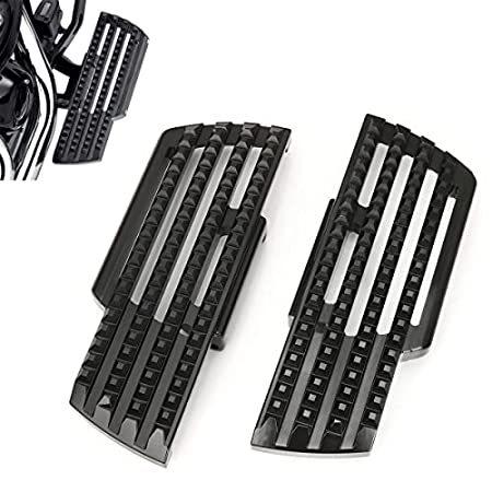 Black CNC Dominion Collection Driver Rider Footboards for harley softail FL