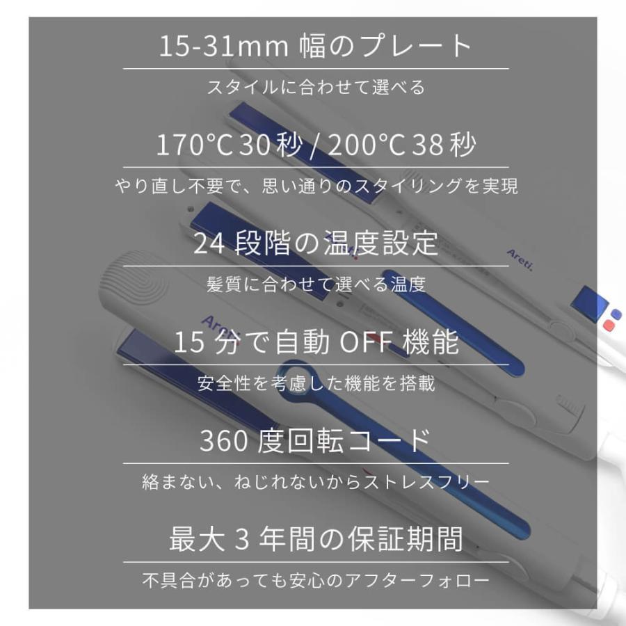 Areti ヘアアイロン ストレート アレティ マイナスイオン 2way Areti ヘアアイロン ストレート アレティ マイナスイオン 2way