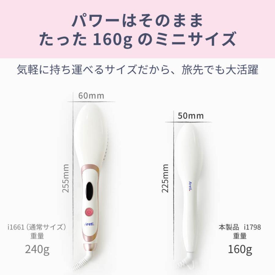 アレティ ヘアブラシ アイロン ストレート   縮毛矯正 コテ Amazon | Areti（アレティ） コンパクト ヘアアイロン ストレート