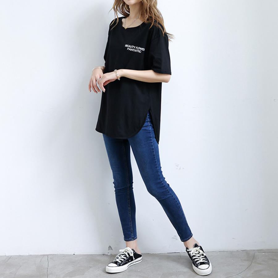 ロングtシャツ レディース 韓国 ロゴT｜argonaute-store｜14