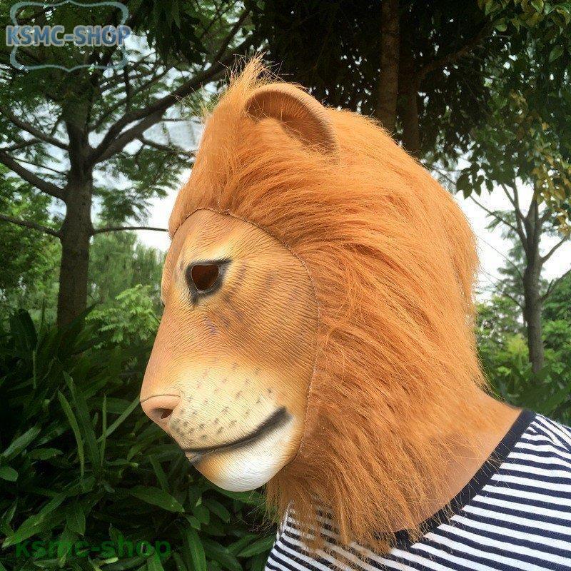 アニマル マスク かぶりもの 被り物 お面 ライオン 動物 パーティー ハロウィン 仮装 変装 なりきりマスク｜argonaute-store｜02